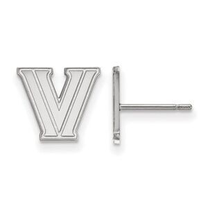10k White Gold Villanova University XS (Tiny) Post Earrings